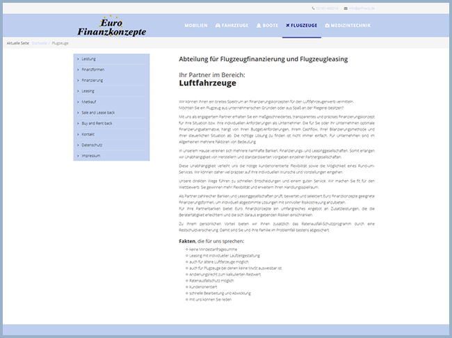 Finanzierung und Leasing für Segelflugzeuge, Motorflugzeuge, Hubschrauber & Ultralights (UL) - www.airfinanz.de